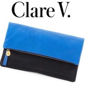 Clare V. Supreme Colorblock Foldover Clutch
